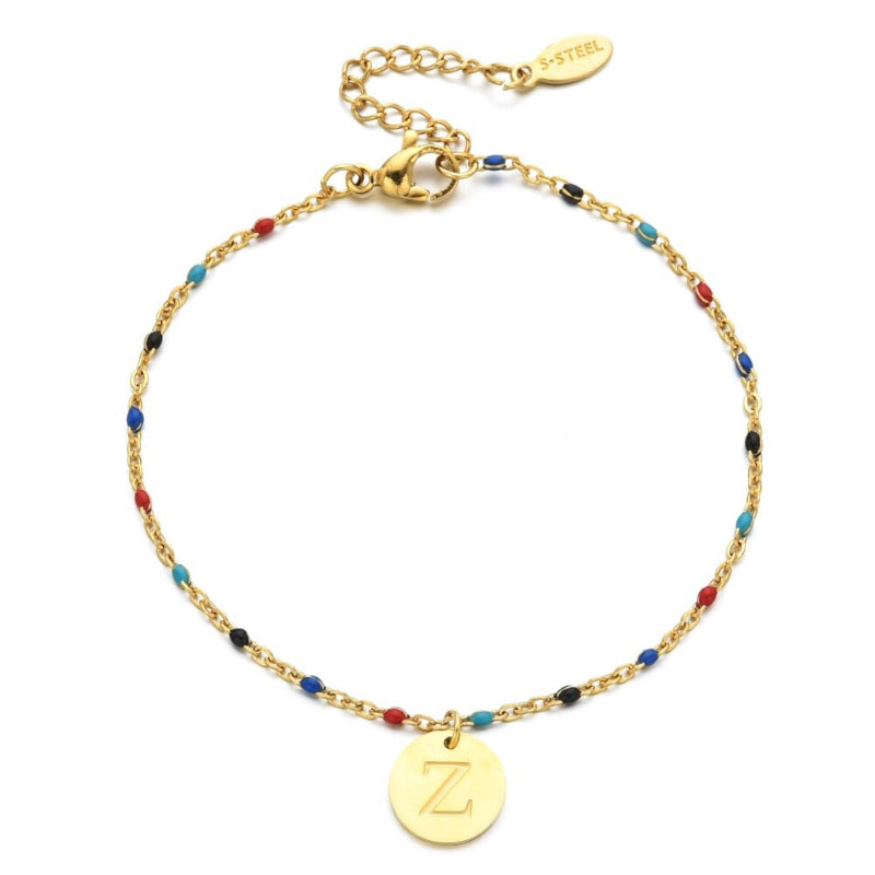 Bohemian Chic Bunte Perlen Personalisierte A-Z Initial Charm Armbänder