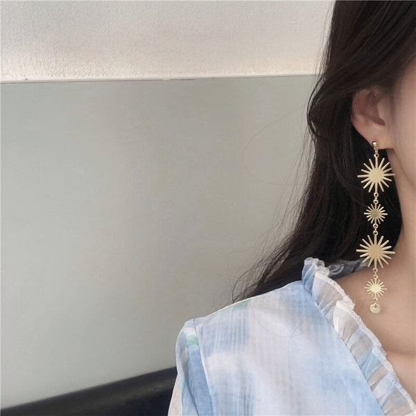 Bohemian Fashion Starburst Lange Quasten Ohrringe