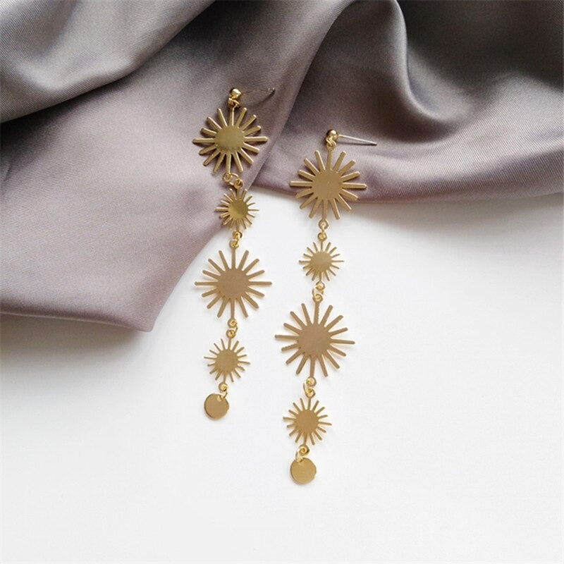 Bohemian Fashion Starburst Lange Quasten Ohrringe