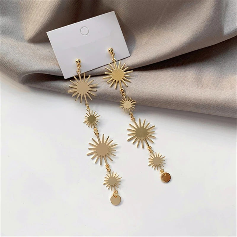 Bohemian Fashion Starburst Lange Quasten Ohrringe