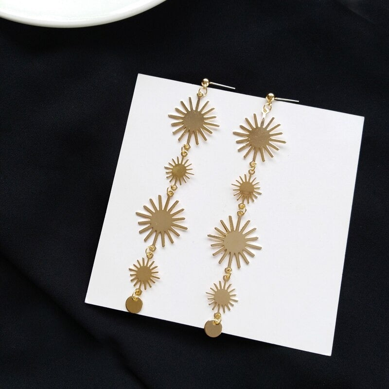 Bohemian Fashion Starburst Lange Quasten Ohrringe