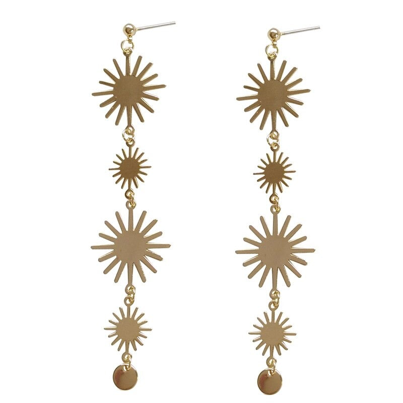 Bohemian Fashion Starburst Lange Quasten Ohrringe