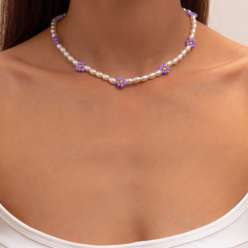 Böhmische handgemachte bunte Blumen-Gänseblümchen-Perlen-Halsketten