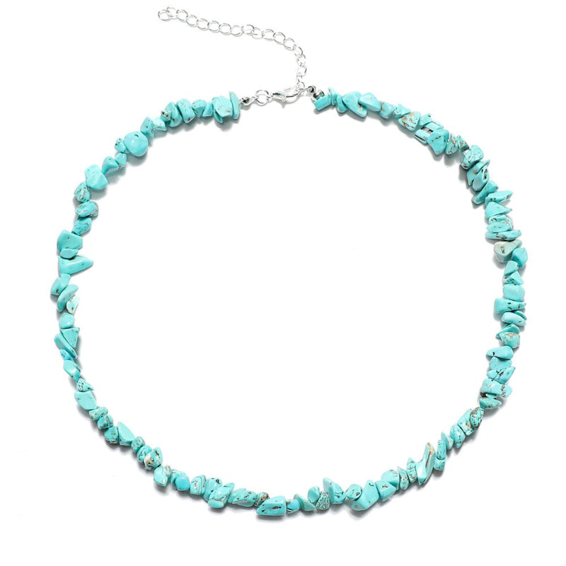 Böhmischer Stil Naturstein Perlen Choker Halsketten und Armbänder Schmuck