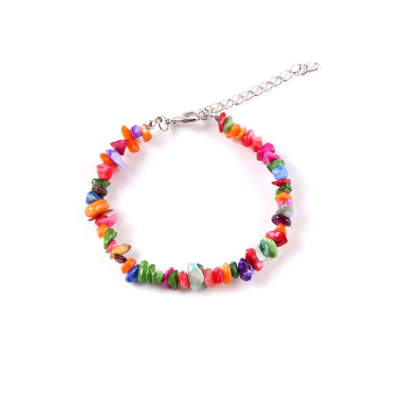 Böhmischer Stil Naturstein Perlen Choker Halsketten und Armbänder Schmuck