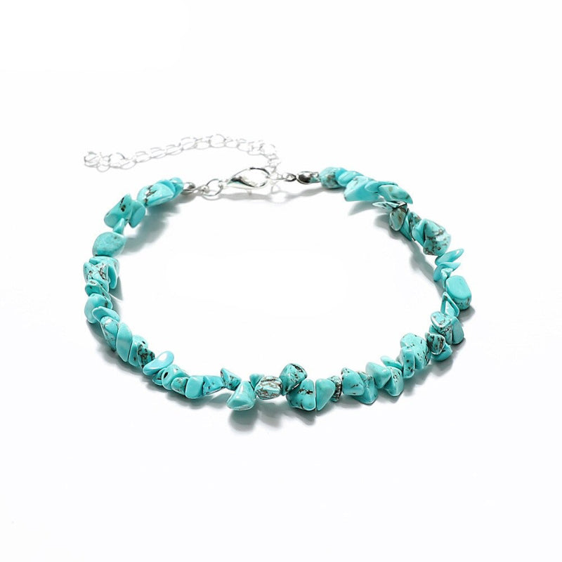 Böhmischer Stil Naturstein Perlen Choker Halsketten und Armbänder Schmuck