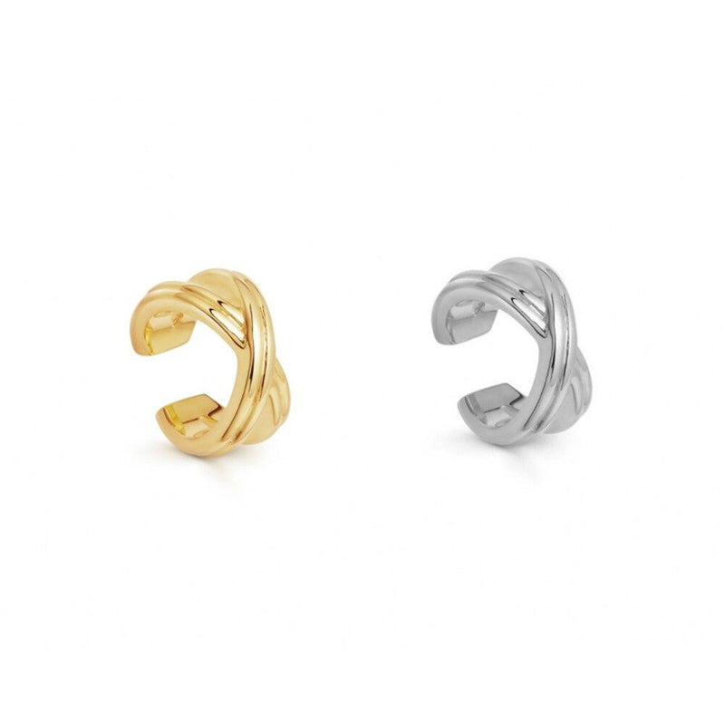 Stapelbare Perlen-Ohrmanschette im Bohemian-Stil mit Strass-Ohrringen