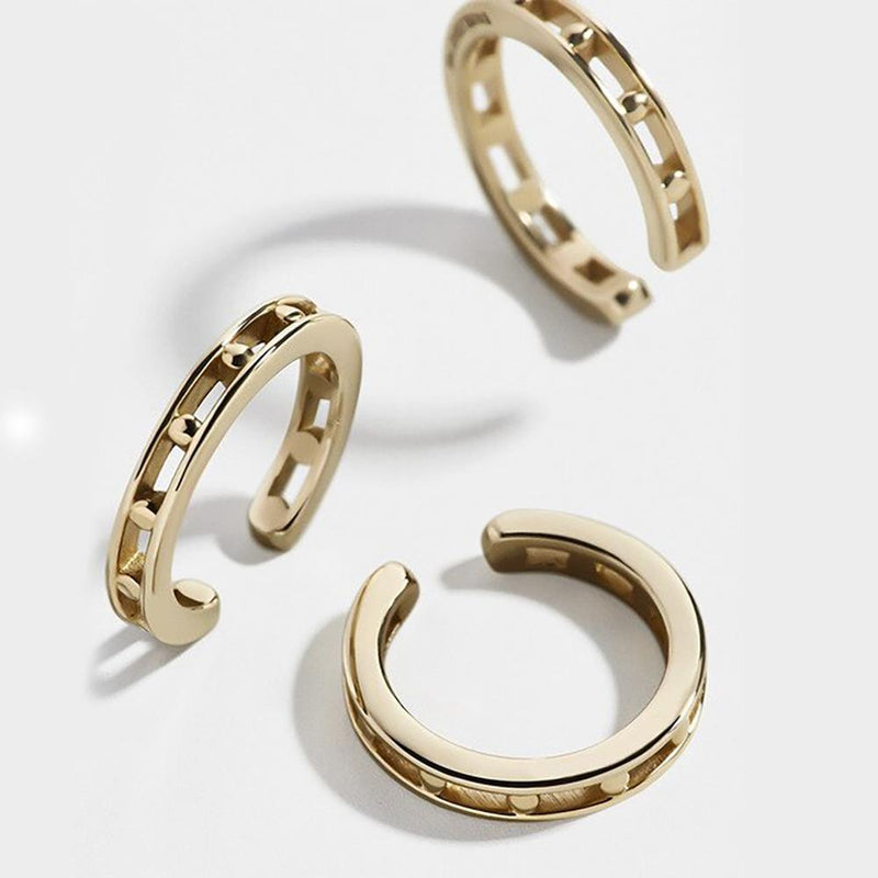 Stapelbare Perlen-Ohrmanschette im Bohemian-Stil mit Strass-Ohrringen