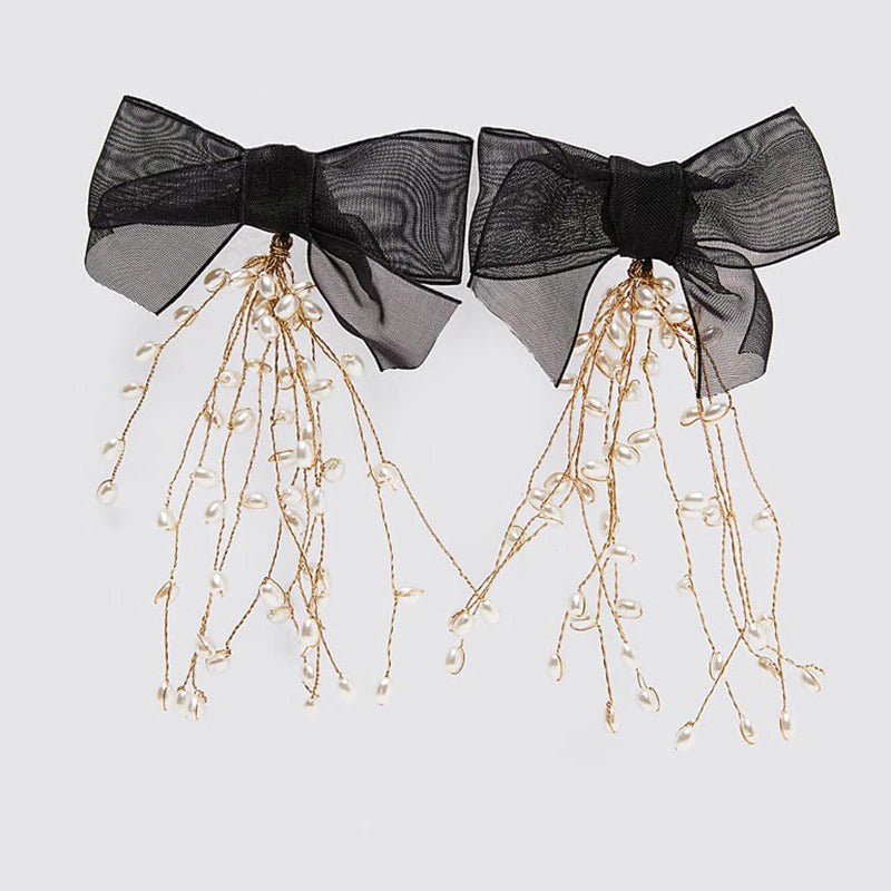 Ohrringe im Vintage-Stil mit Perlen und Strasssteinen im Bohemian-Stil