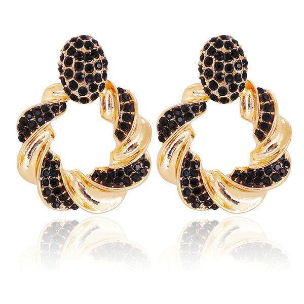 Ohrringe im Vintage-Stil mit Perlen und Strasssteinen im Bohemian-Stil