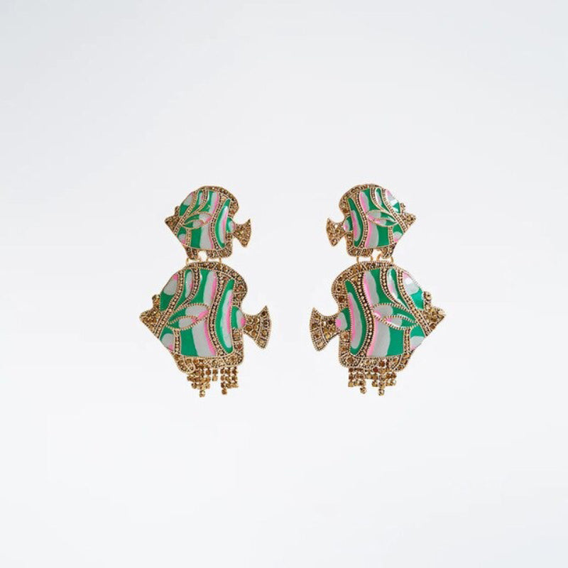 Ohrringe im Vintage-Stil mit Perlen und Strasssteinen im Bohemian-Stil