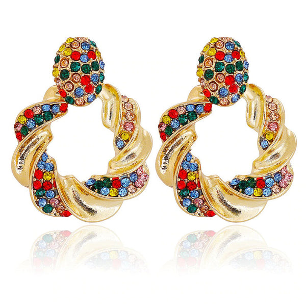 Ohrringe im Vintage-Stil mit Perlen und Strasssteinen im Bohemian-Stil