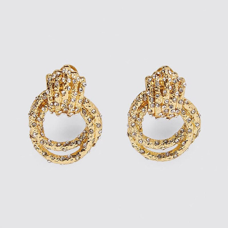 Ohrringe im Vintage-Stil mit Perlen und Strasssteinen im Bohemian-Stil