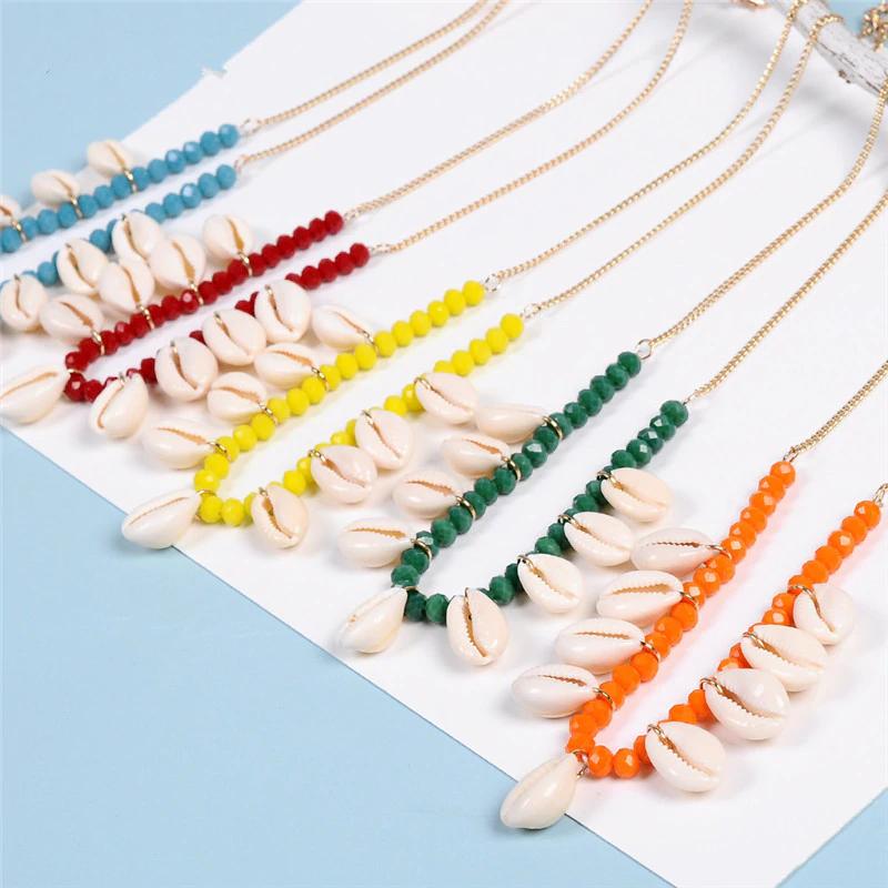 Böhmische Sommer Muschel Kette Choker Halskette