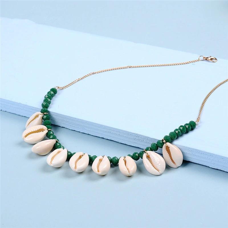 Böhmische Sommer Muschel Kette Choker Halskette