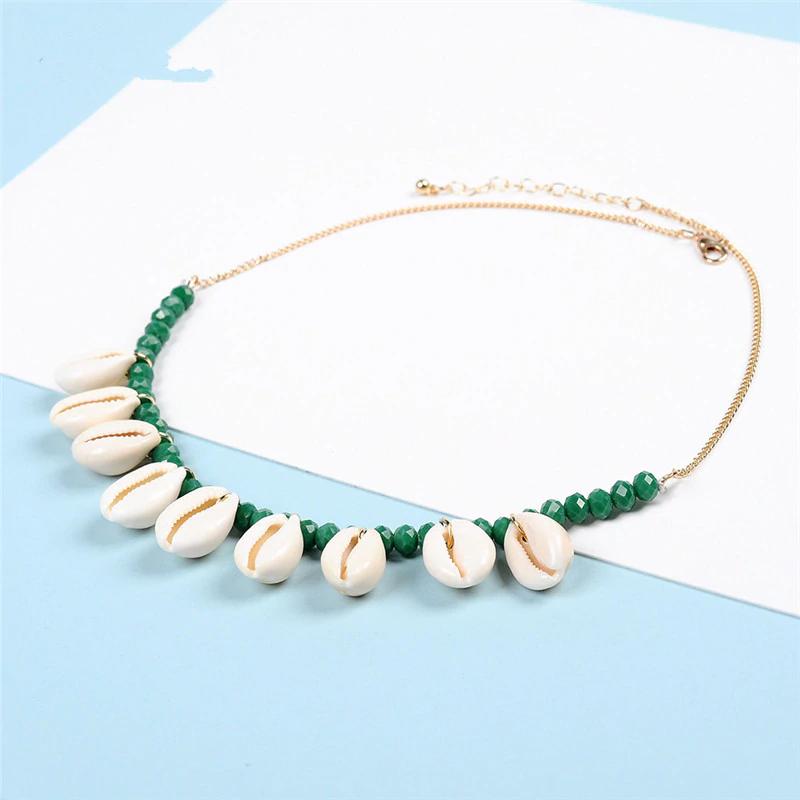 Böhmische Sommer Muschel Kette Choker Halskette