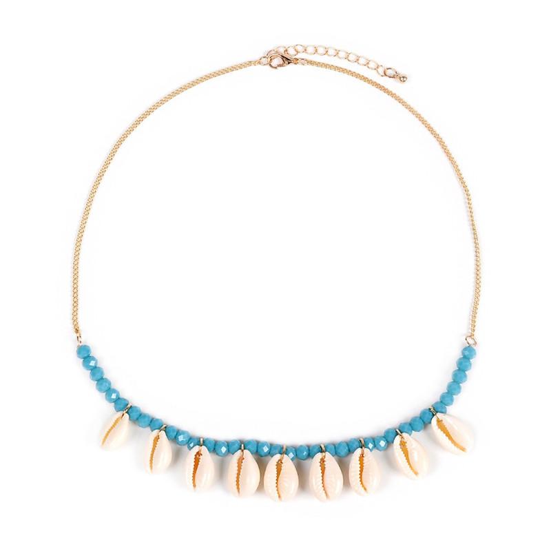 Böhmische Sommer Muschel Kette Choker Halskette