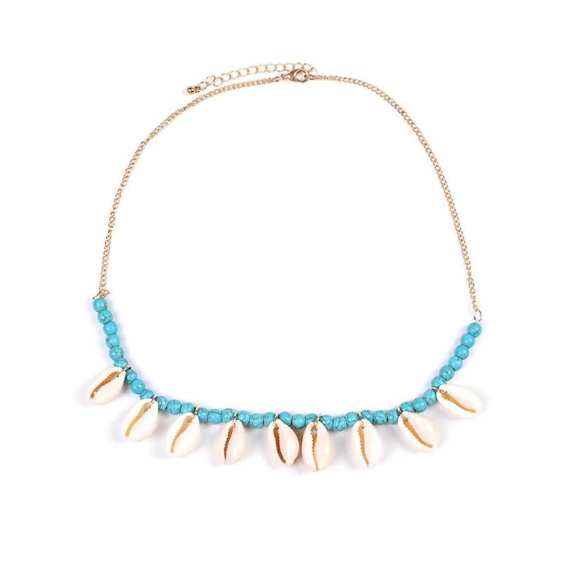 Böhmische Sommer Muschel Kette Choker Halskette