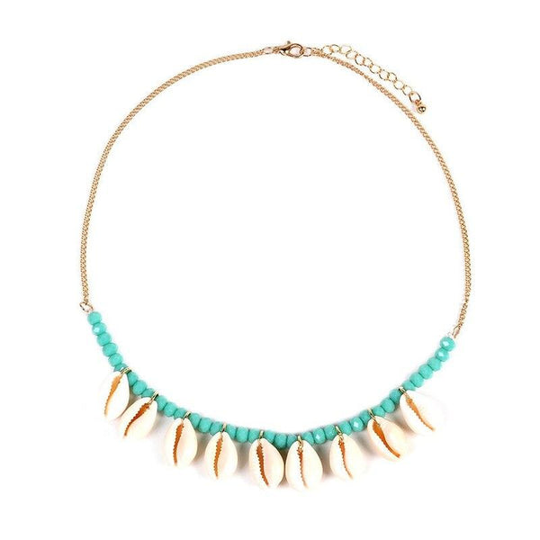 Böhmische Sommer Muschel Kette Choker Halskette