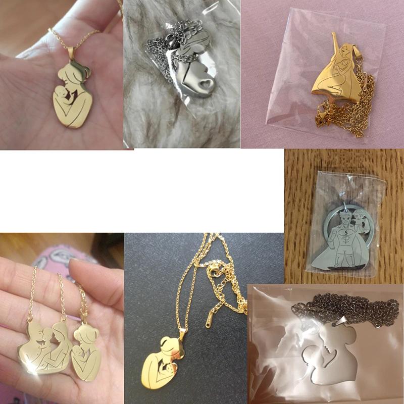 Atemberaubende Halskette mit Mutter-Baby-Anhänger