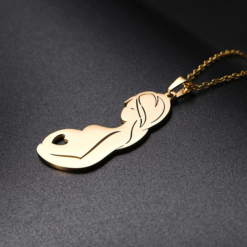 Atemberaubende Halskette mit Mutter-Baby-Anhänger