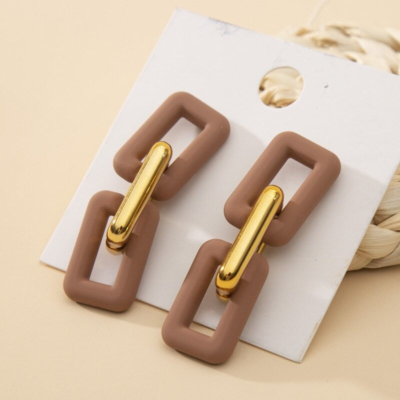 Helle, einfarbige Acryl-Ketten-Ohrhänger