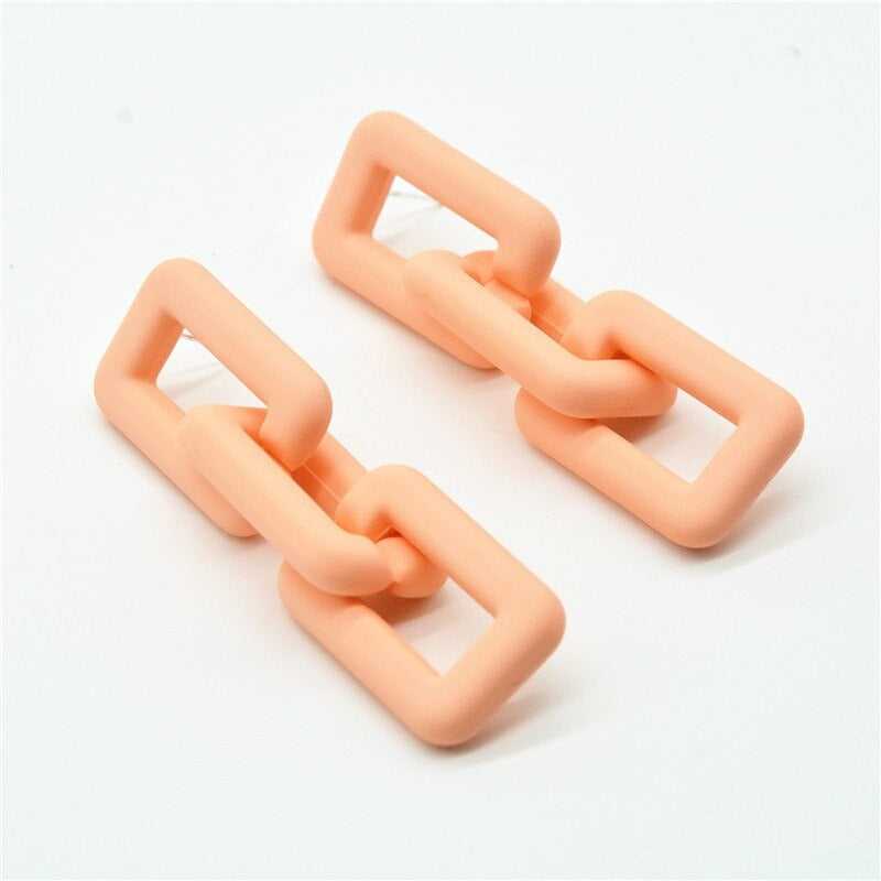 Helle, einfarbige Acryl-Ketten-Ohrhänger