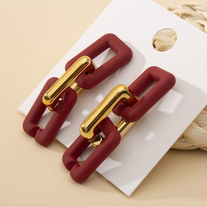 Helle, einfarbige Acryl-Ketten-Ohrhänger