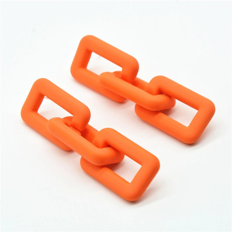 Helle, einfarbige Acryl-Ketten-Ohrhänger