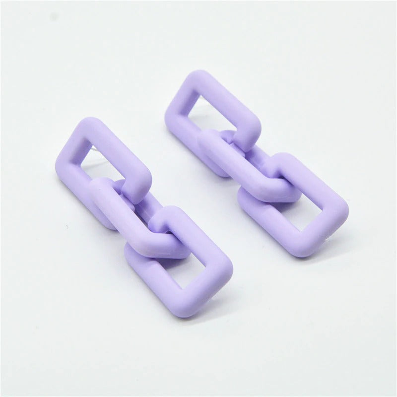 Helle, einfarbige Acryl-Ketten-Ohrhänger