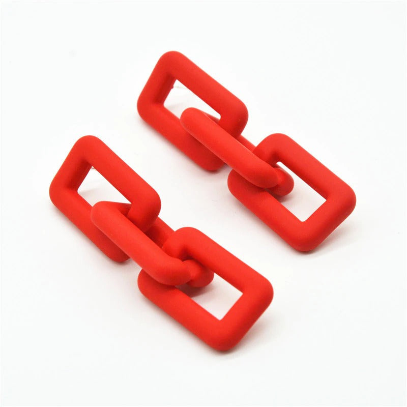 Helle, einfarbige Acryl-Ketten-Ohrhänger