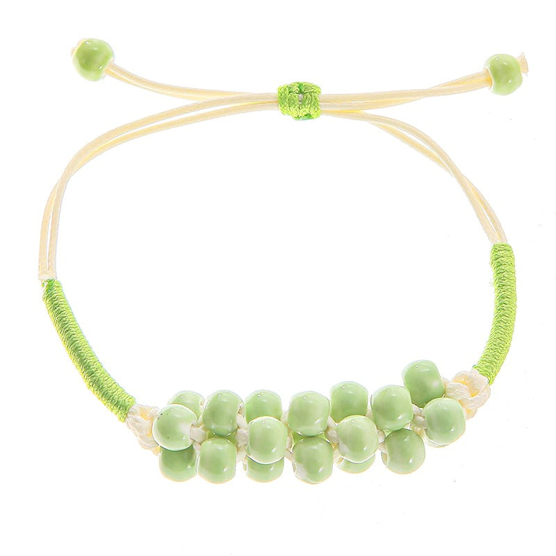 Bunte handgefertigte Perlenarmbänder mit Blumenblatt-Charm