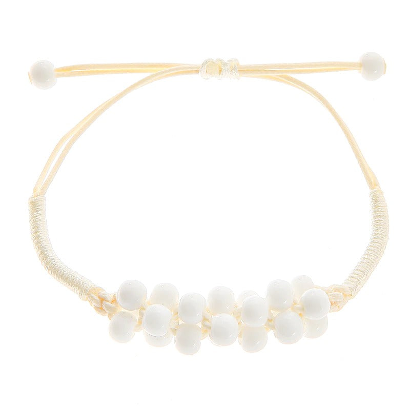 Bunte handgefertigte Perlenarmbänder mit Blumenblatt-Charm