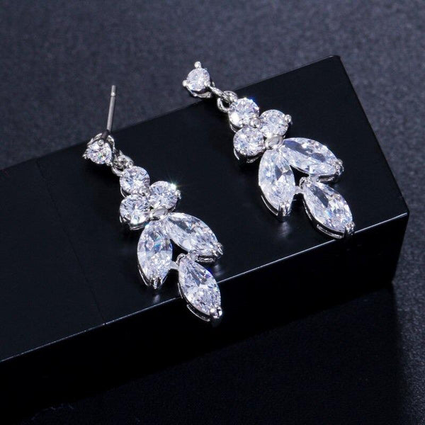 Brillantes Strass-Blatt-Schmuckset