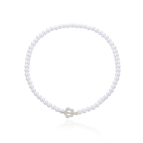 Perlenkette für Damen - Schwarz, zierlich, minimalistisch