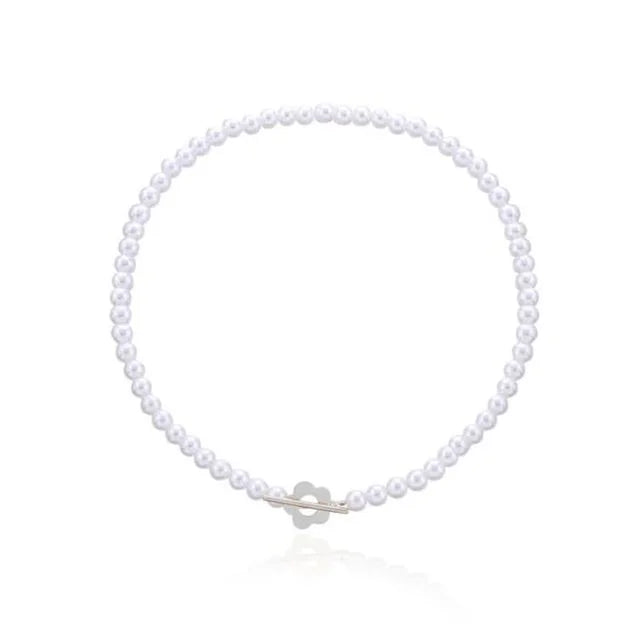 Perlenkette für Damen - Schwarz, zierlich, minimalistisch