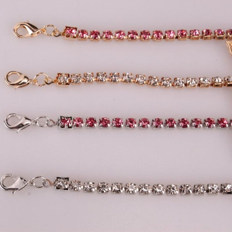 Schmetterlings-Fußkettchen mit Strasskette