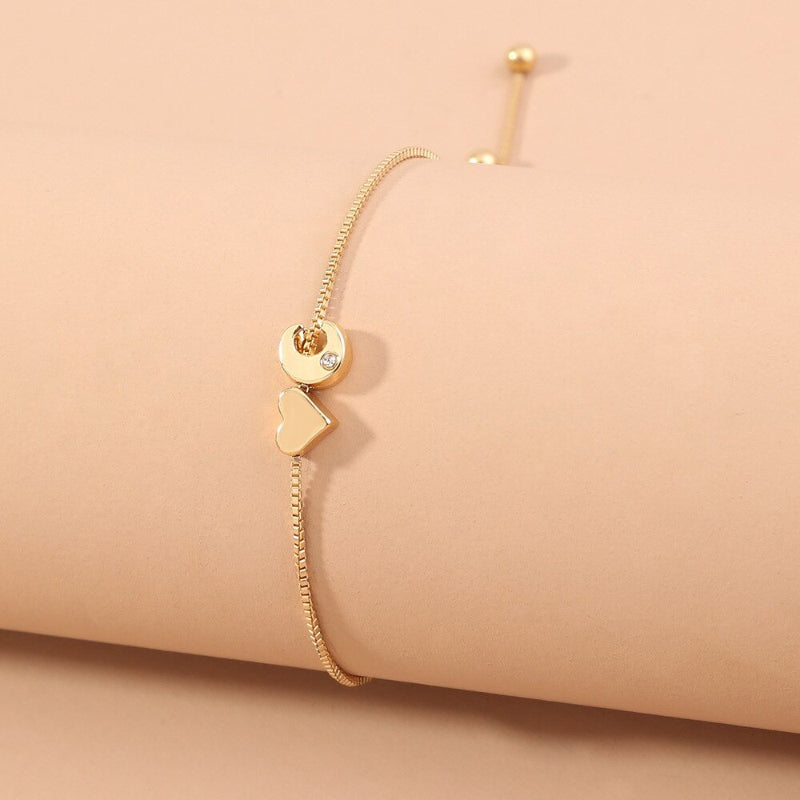 Personalisierte Liebesherz-Anfangsbuchstaben-Armbänder von A-Z