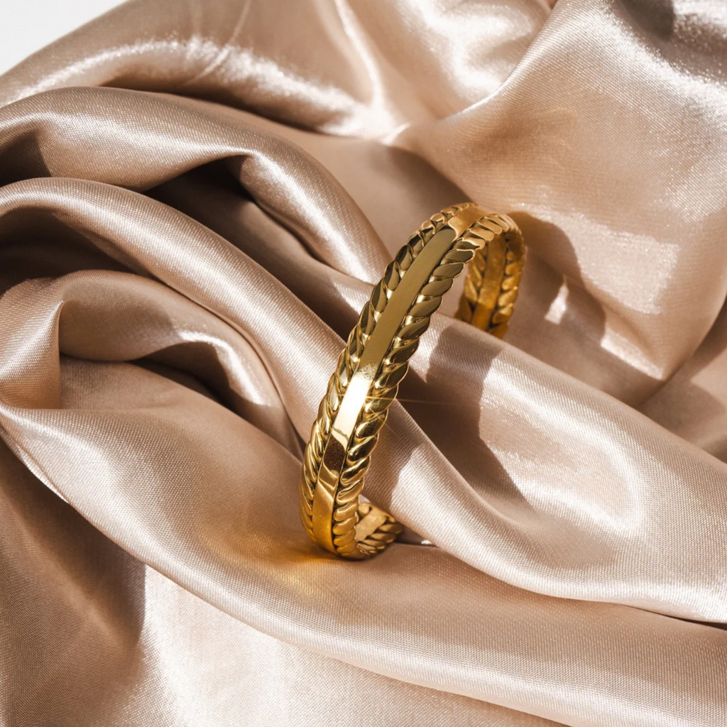 Gedrehtes Blätterarmband Gold