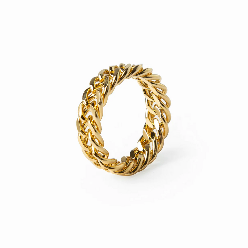 Ring Kette Panzerglied Gold