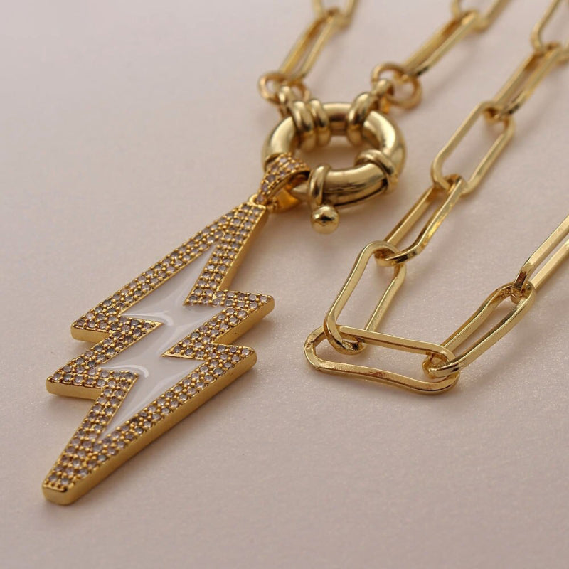 Halsketten mit himmlischen Blitz-, Mond- und Sternanhängern