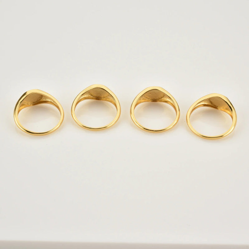 Fröhliche Smiley-Emaille-Ringe aus Sterlingsilber