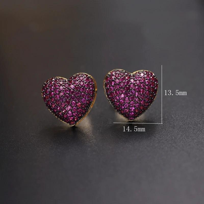Schicke Ohrstecker in Herzform mit Zirkonia