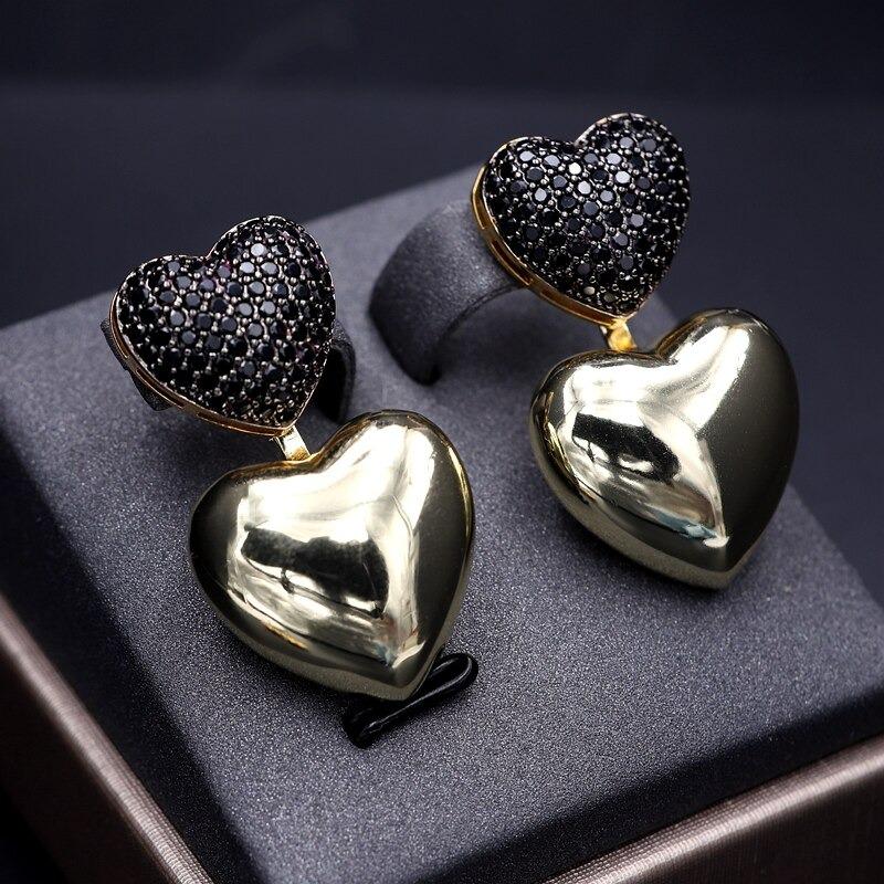 Schicke Ohrstecker in Herzform mit Zirkonia