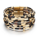 Schickes mehrlagiges Leopardenarmband