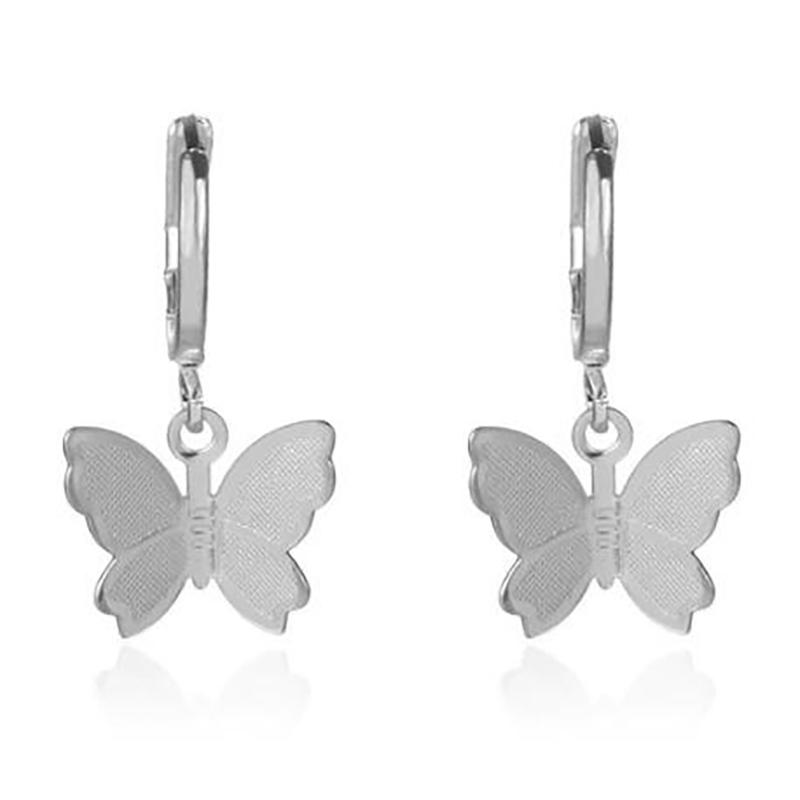 Schicke Punk-Ohrringe mit Schmetterlingskette und baumelnden Ohrringen