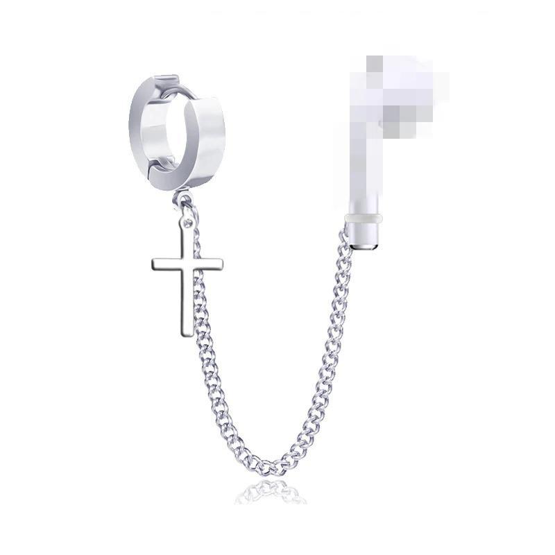 Schicke Punk-Ohrringe mit Schmetterlingskette und baumelnden Ohrringen