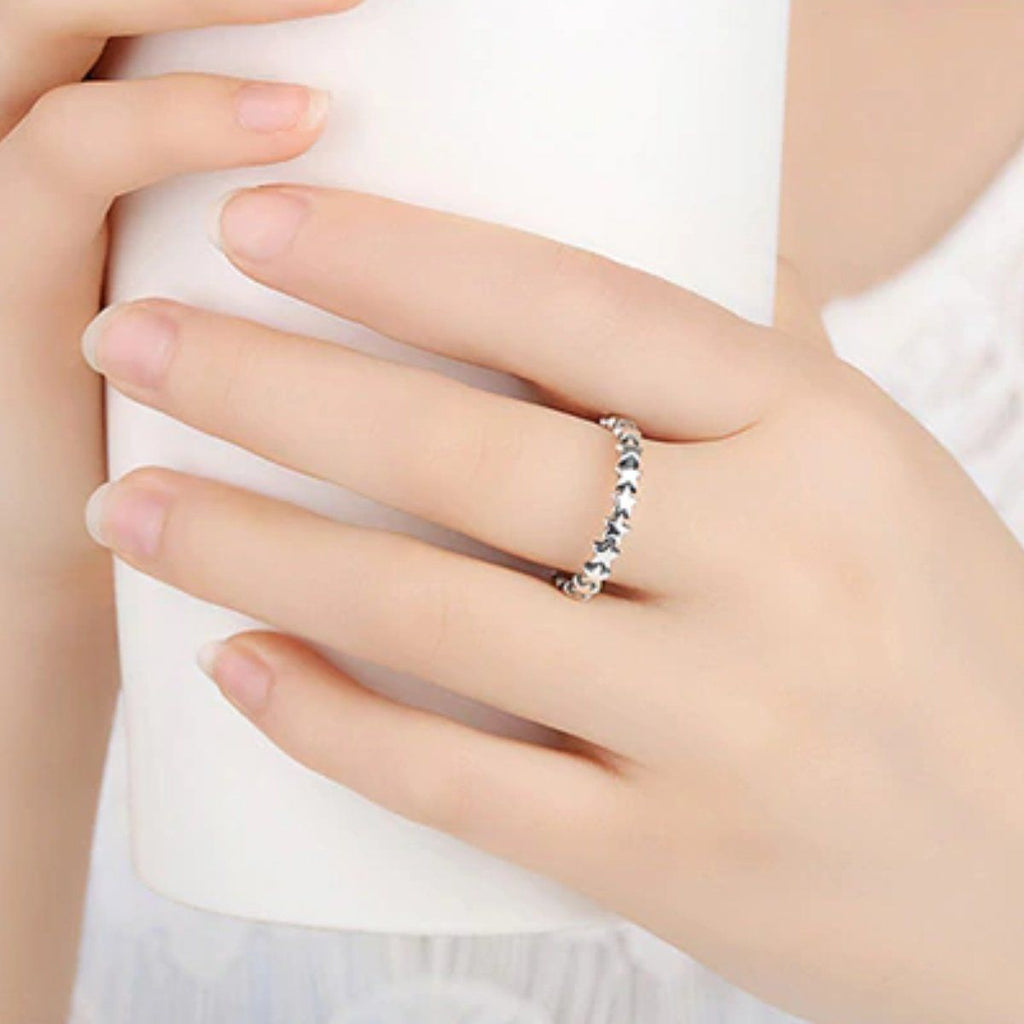 Schicker Sternschnuppenring aus Sterlingsilber