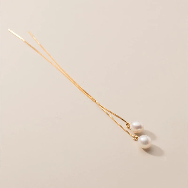 Schicke, natürliche Süßwasserperlen-Ohrhänger für den Sommer