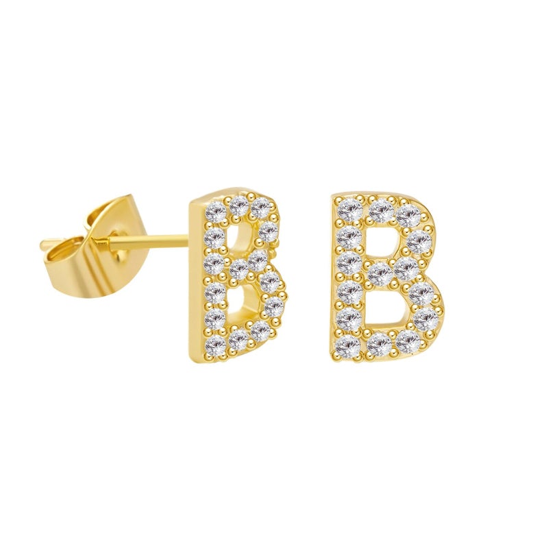 Schicke und dezente personalisierte Ohrstecker mit den Anfangsbuchstaben A-Z